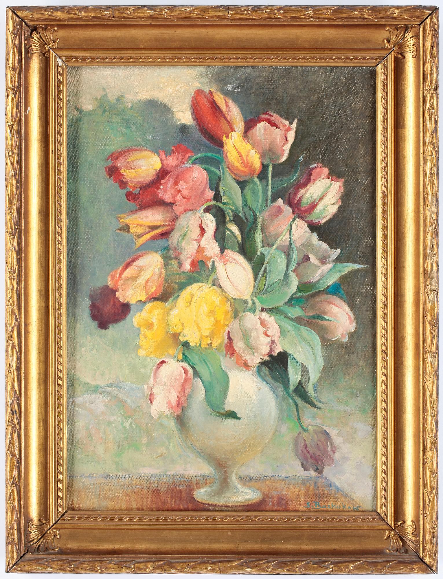 OKÄND KONSTNÄR, olja på duk, signerad S Baskakow.