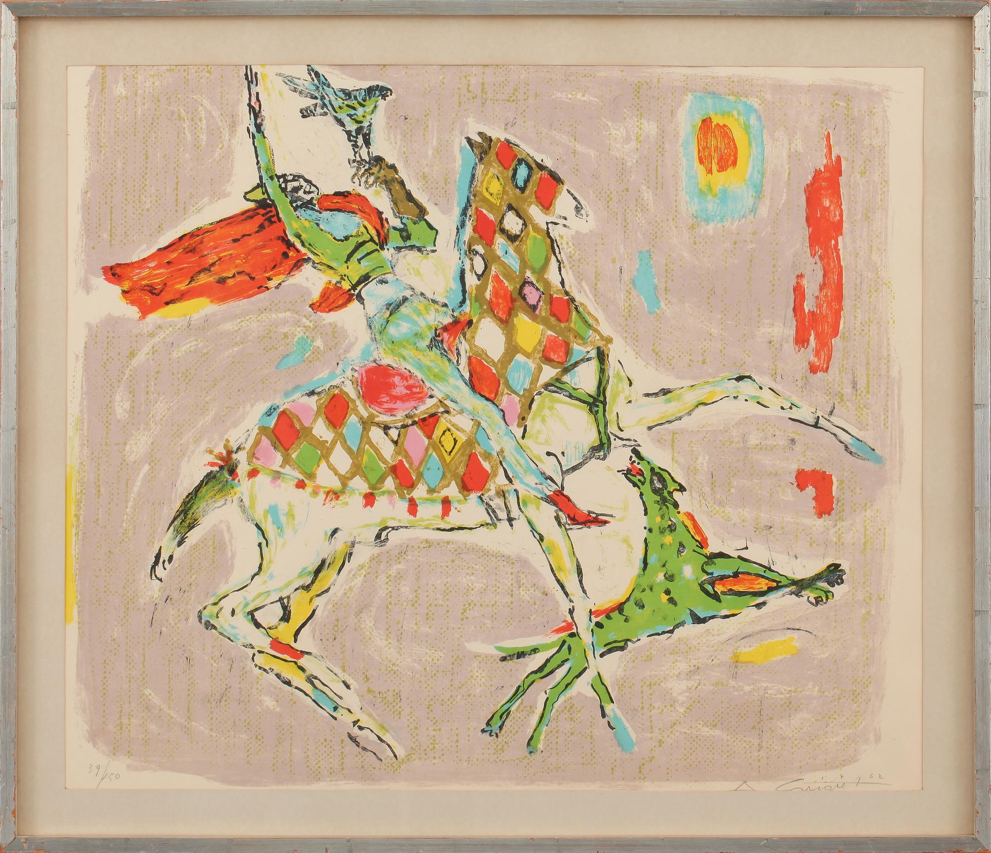 ALOIS CARIGIET, färglitografi, signerad och numrerad 39/150.