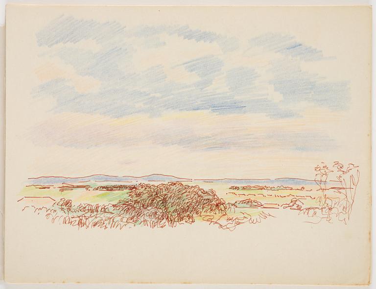 Lotte Laserstein, Skissblock med 22 teckningar varav 7 signerade.