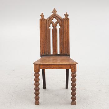 A carved Gothic-revival chair, 1830's/40's.