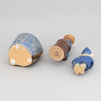 Lisa Larson, three stoneware figurines, K-studion, Gustavsberg.