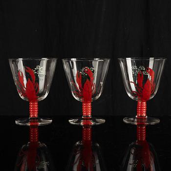 A set of eight glasses, mid 20th Century.