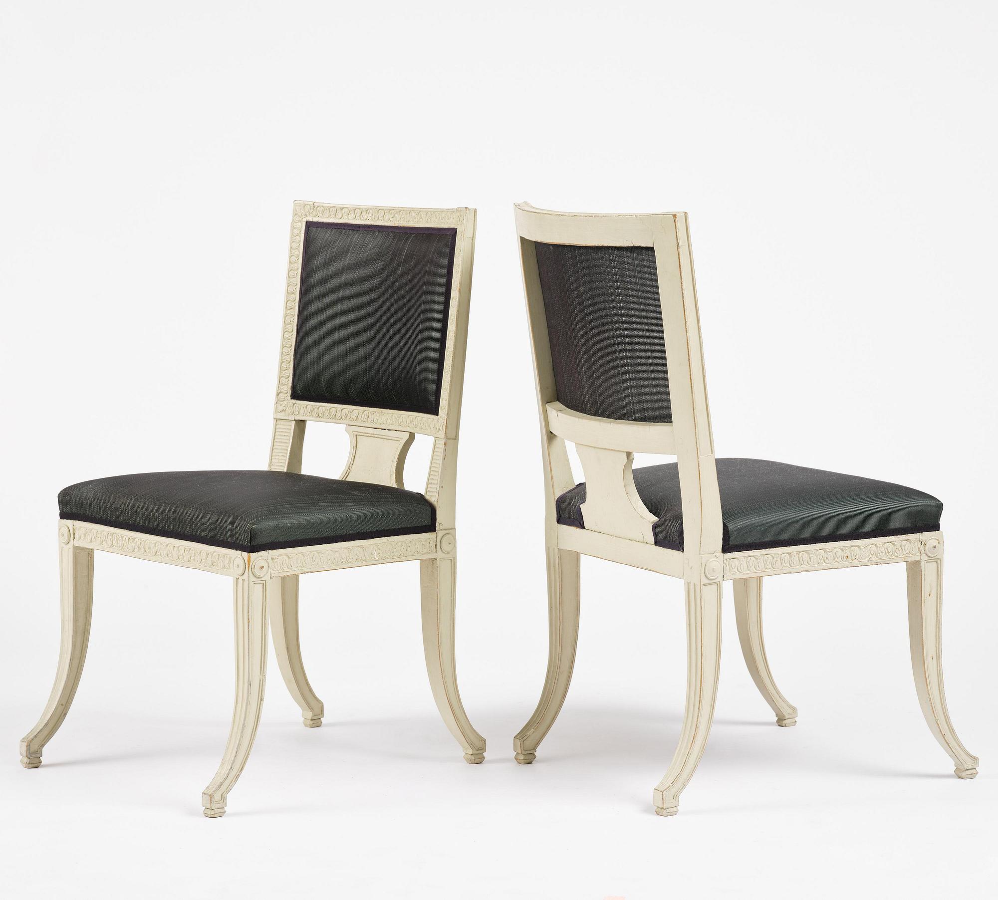 A set of eight (6+2) klismos-chairs attributed to C. J. Wadström (master 1788-1816).