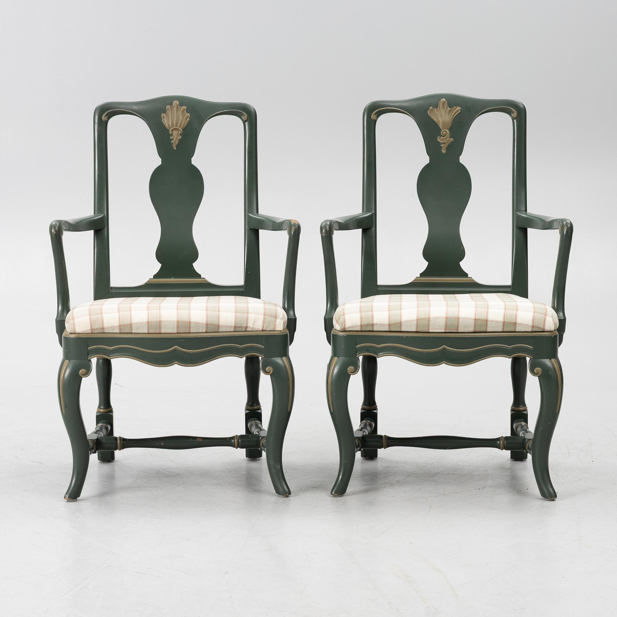 Serving table, as well as armchairs, a pair, Nordiska Kompaniet, 1928.