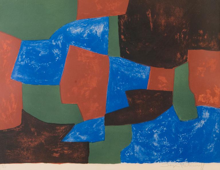 SERGE POLIAKOFF, "COMPOSITION BLEUE, VERTE ET ROUGE".