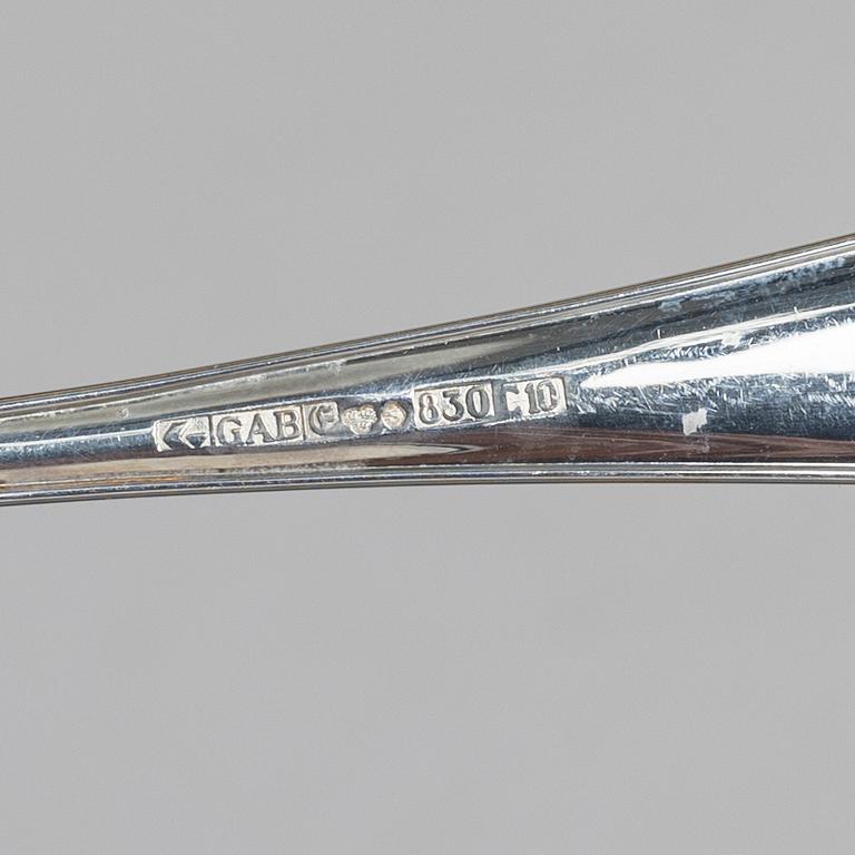 A 46-piece silver flatware set, model 'Vasa', GAB, Sweden, 1972-1980.