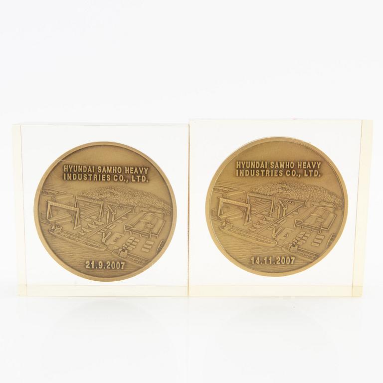 Minnesplaketter 5 st från namngivning av "M/V Morning Conductor"  2007.