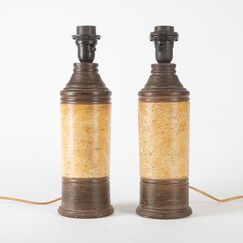 Table lamps, a pair, Bitossi for Bergboms, second half of the 20th Century.