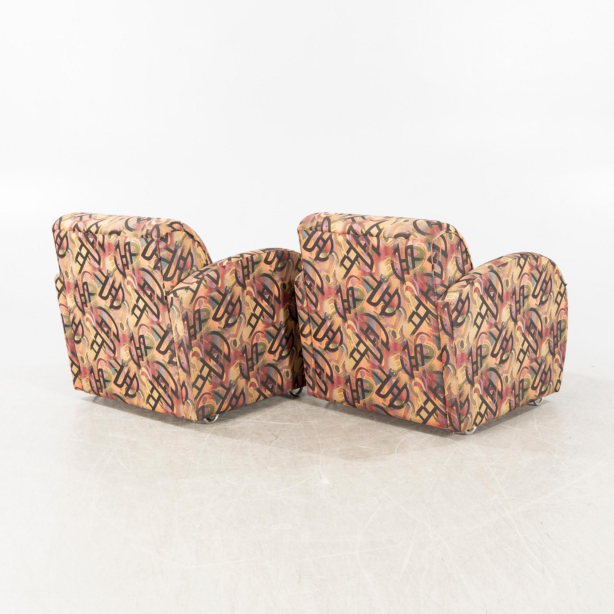 Fåtöljer, ett par, Art deco-stil, 1900-talets andra hälft.