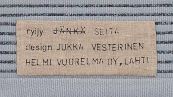 JUKKA VESTERINEN, a Finnish rug for Helmi Vuorelma Ltd. Circa 183x107 cm.