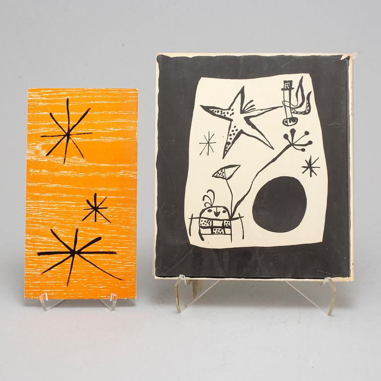 TWO BOOKS, "Joan Miró", Jaques Prévert-Georges Ribemont - Dessaignes, Maeght Editeur Miró - Bois gravés pour un poème.