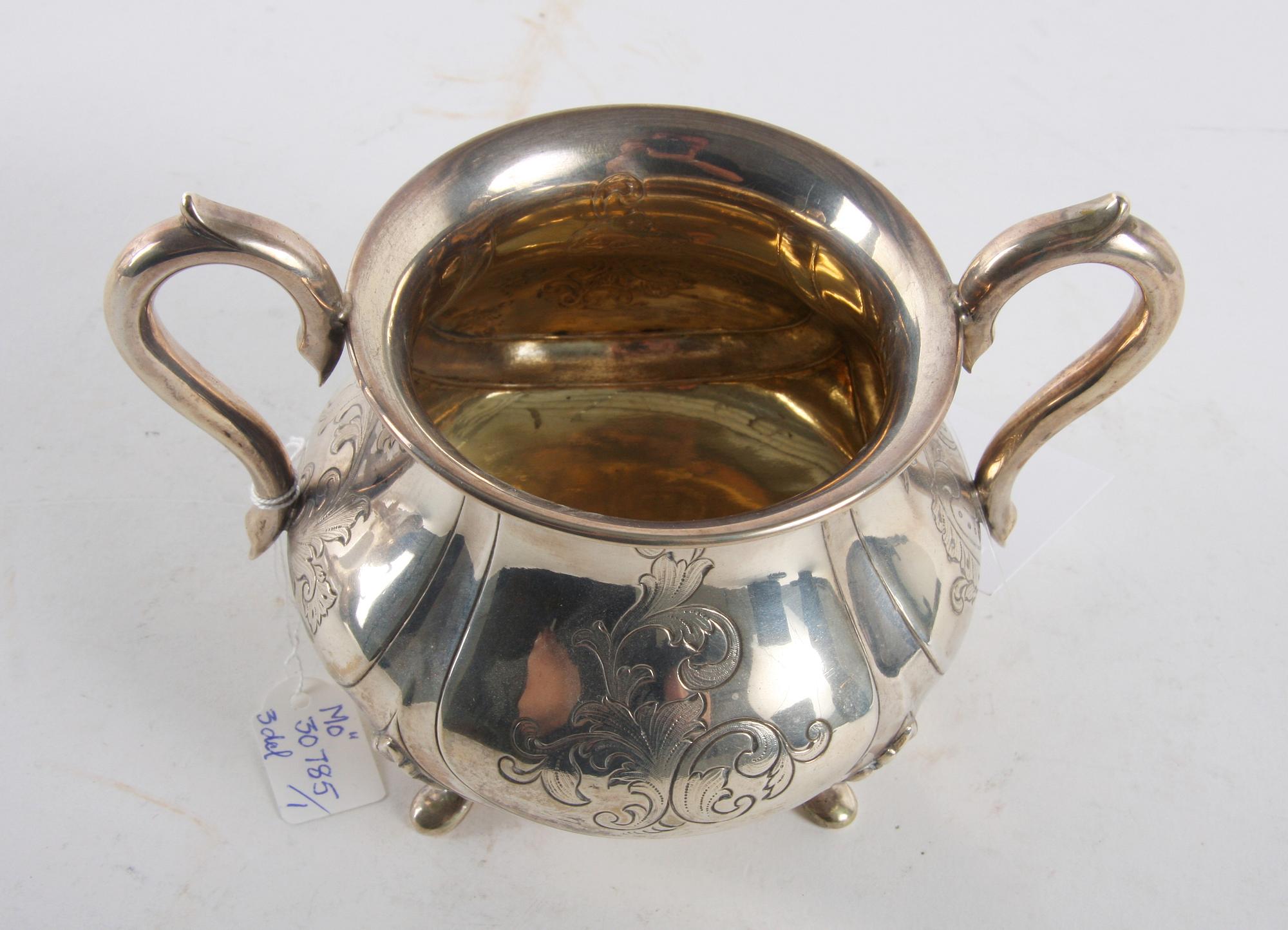 KAFFESERVIS, 3 delar, silver, J Hasselgren, Lund och C J Hellsten, Karlskrona.