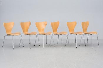 STOLAR, 6 st, "Sjuan", Arne Jacobsen för Fritz Hansen.