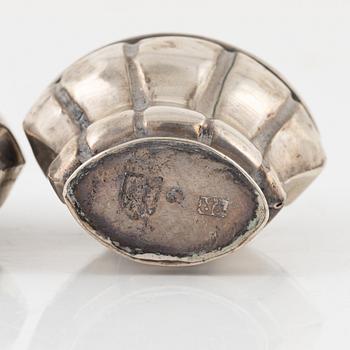 Luktdosor, 2 st, silver, rokoko, 1700-talets slut.