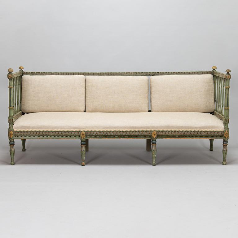 Soffa, sengustaviansk, omkring 1800.