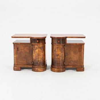 Bedside tables, a pair from the first half of the 20th century.