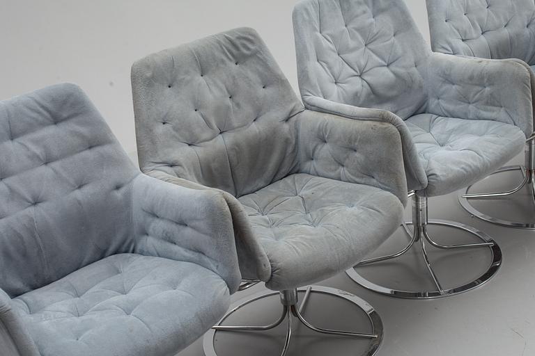 FÅTÖLJER 6 st, design Bruno Mathsson för Dux "Master".