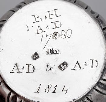 BÄGARE, silver, Thomas Woodhouse, London, England, 1780. Vikt ca 96 g.