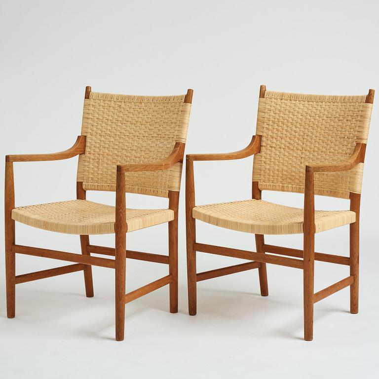 Hans J. Wegner, a set of 10 armchairs  by cabinetmaker Johannes Hansen, Denmark 1940-50's.