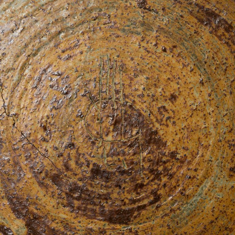 Carl-Harry Stålhane, Unique stoneware dish, Gustavsberg Studio.