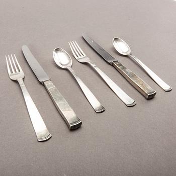 A Swedish 20th set of 36 pcs silver cutlery mark of J Ängman GAB Stockholm 1690/70s, weight ca 980 gr.