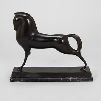 an art Deco style sculpture, bronze and marble.
