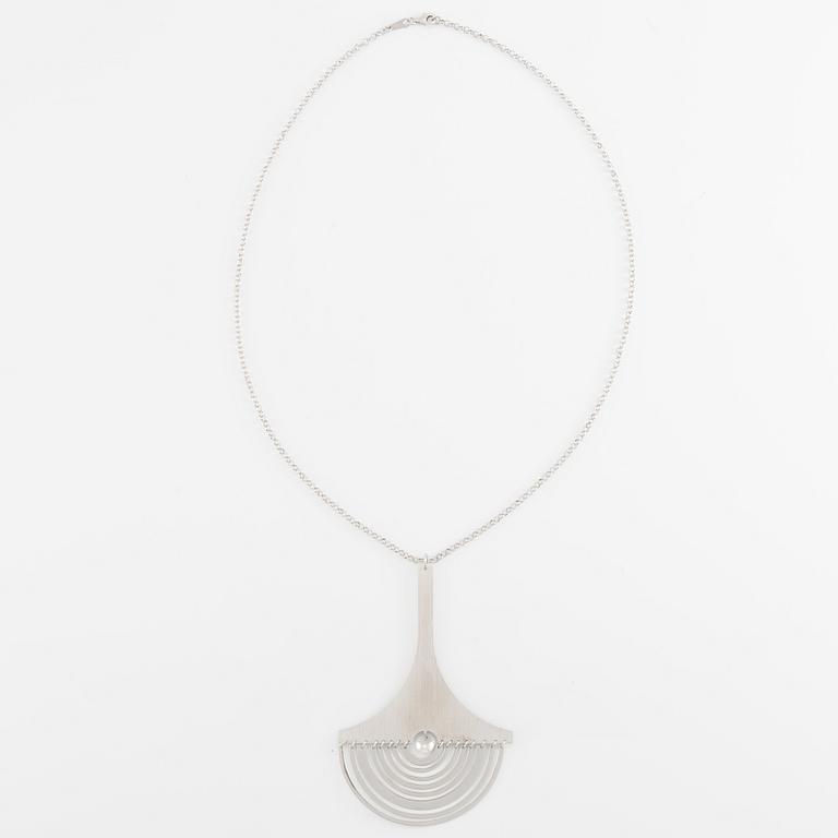 Tapio Wirkkala, pendant with chain "Moon Slice", sterling silver, for Kultakeskus.