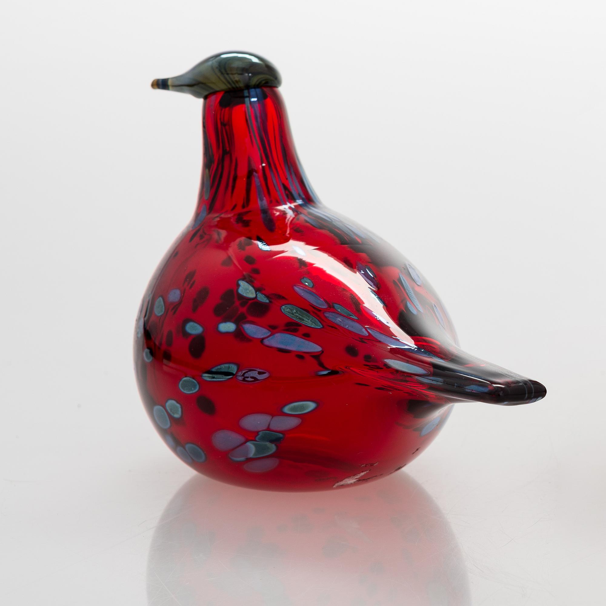 OIVA TOIKKA, LASILINTU, signeerattu O. Toikka Nuutajärvi.