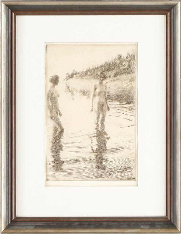 ANDERS ZORN, etsning, signerad och daterad 1913 i trycket.