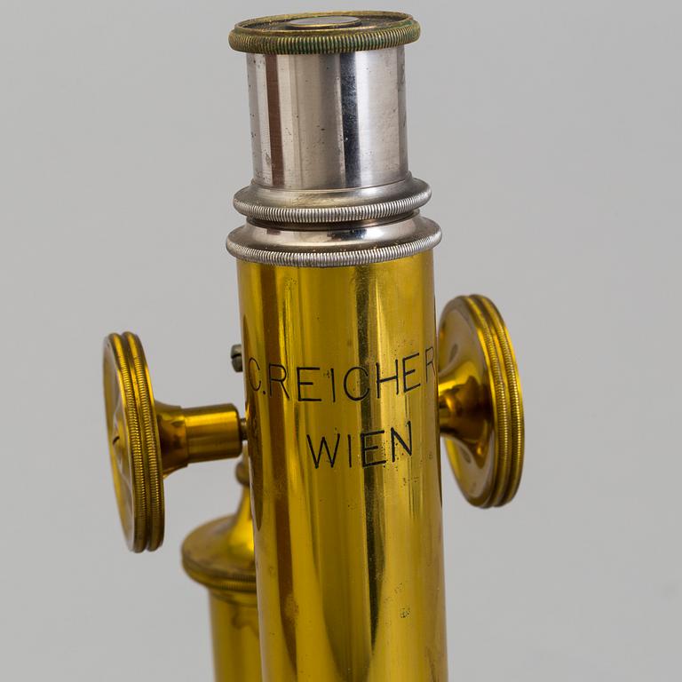 A microscope from Reichert, Vienna, Austria, first half of the 20th century.