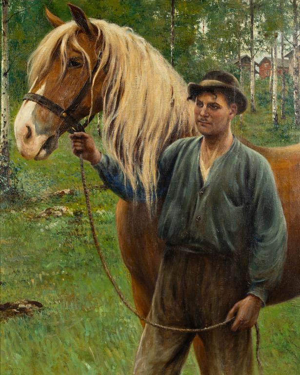August Hagborg, Man with his horse.