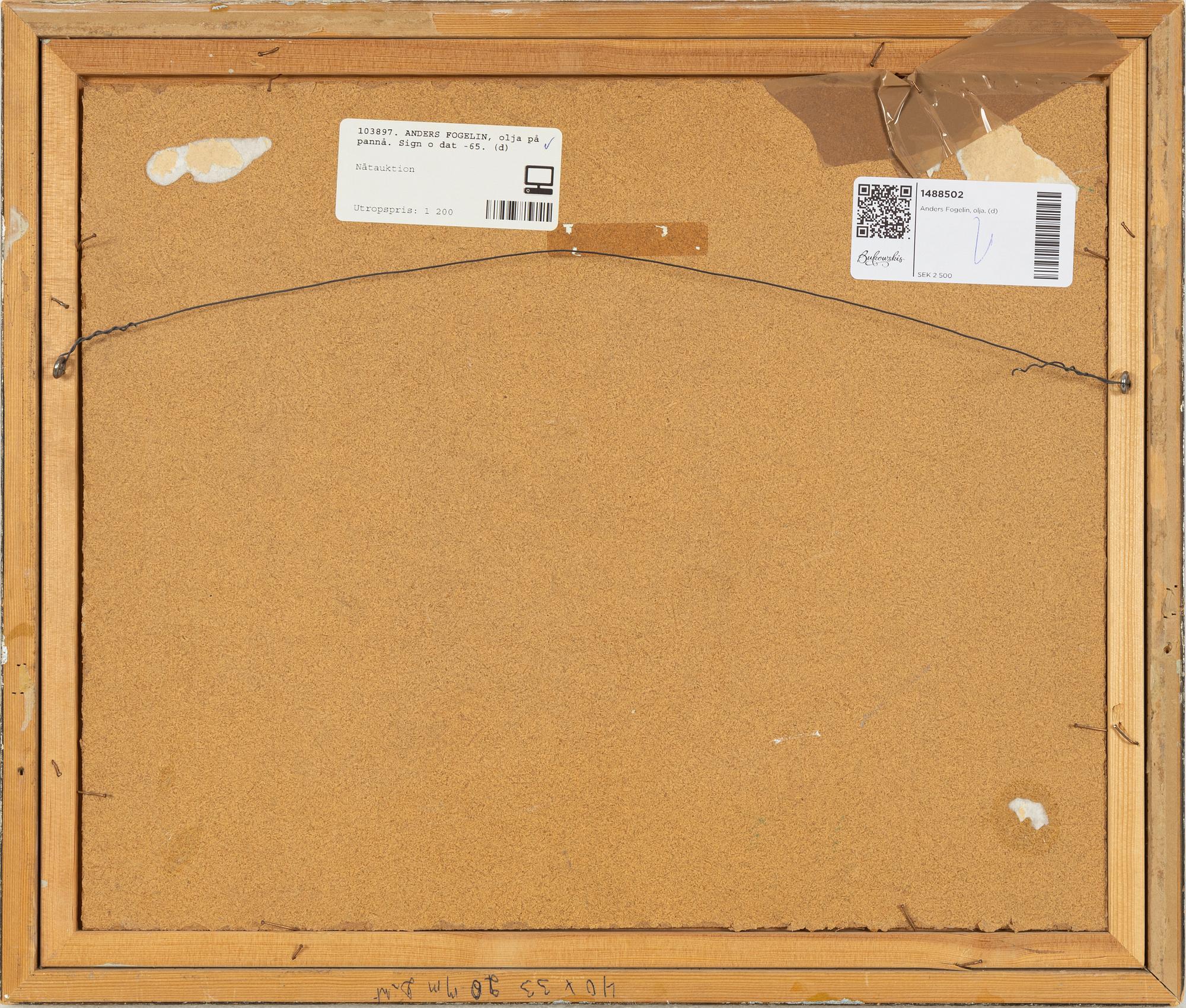 Anders Fogelin, oil on canvas, signed and dated -65.