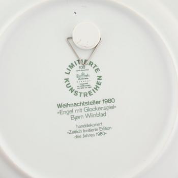 Ten porcelain plates by Björn Wiinblad for Rosenthal, second half of the 20th century.