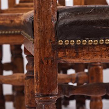 A set of six late Baroque chairs by A. Thunberg (master 1768).