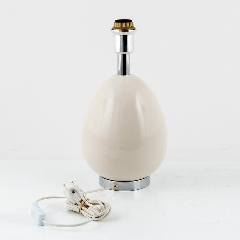 A ceramic and chrome table lamp, Bergboms, second half of the 20th Century.