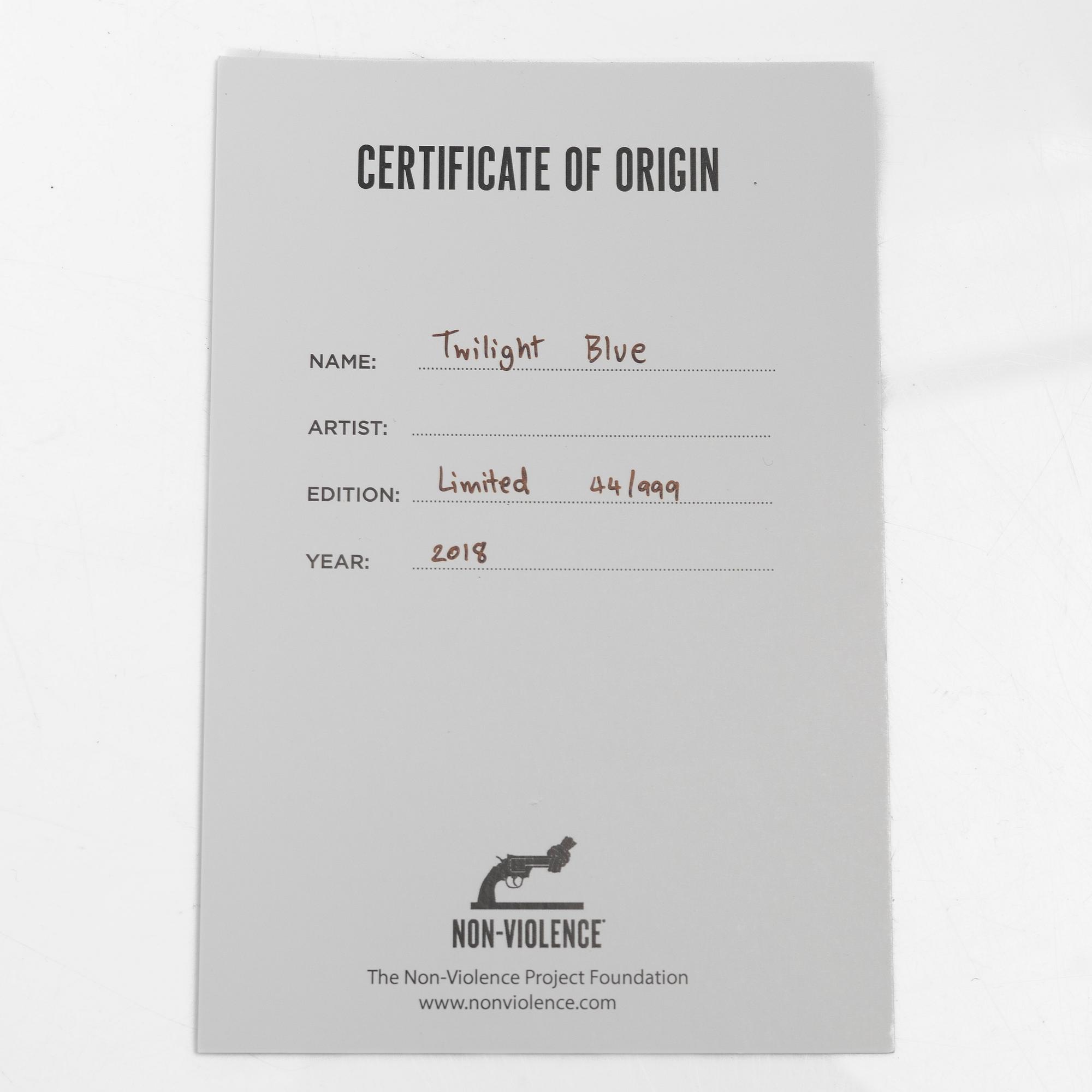 Non-Violence Art Project, 'Non-Violence Twilight Blue'.