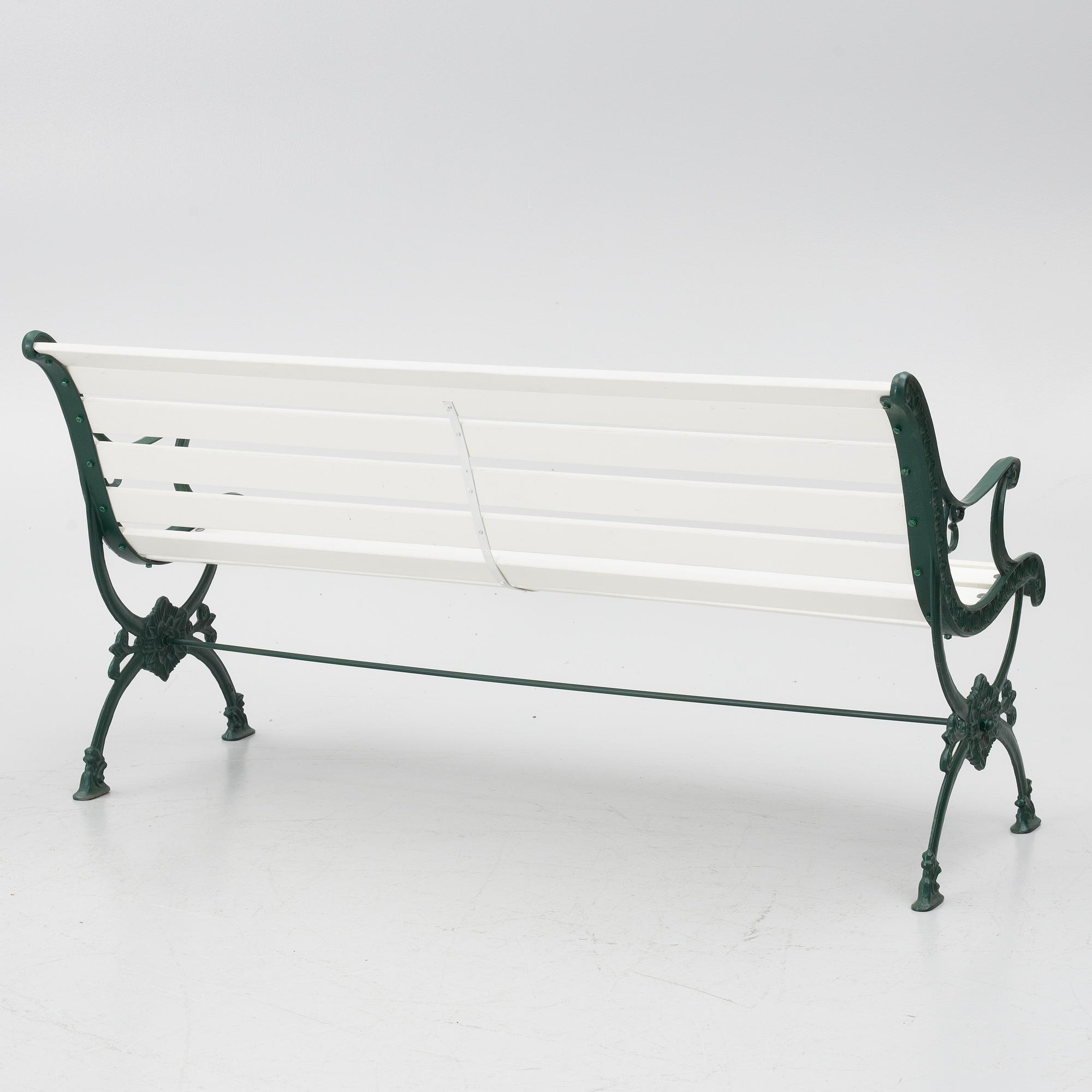 Garden bench, armchair and table, 20th century.