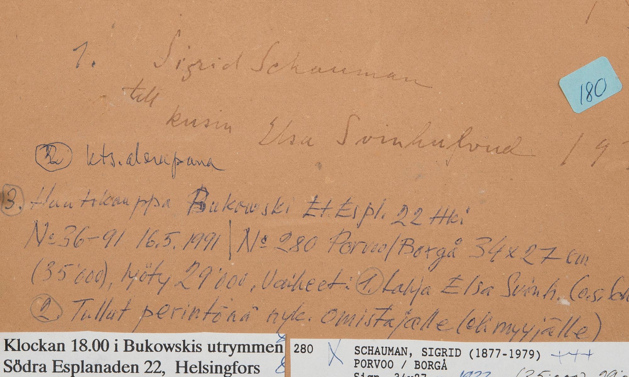 Sigrid Schauman, PORVOO.