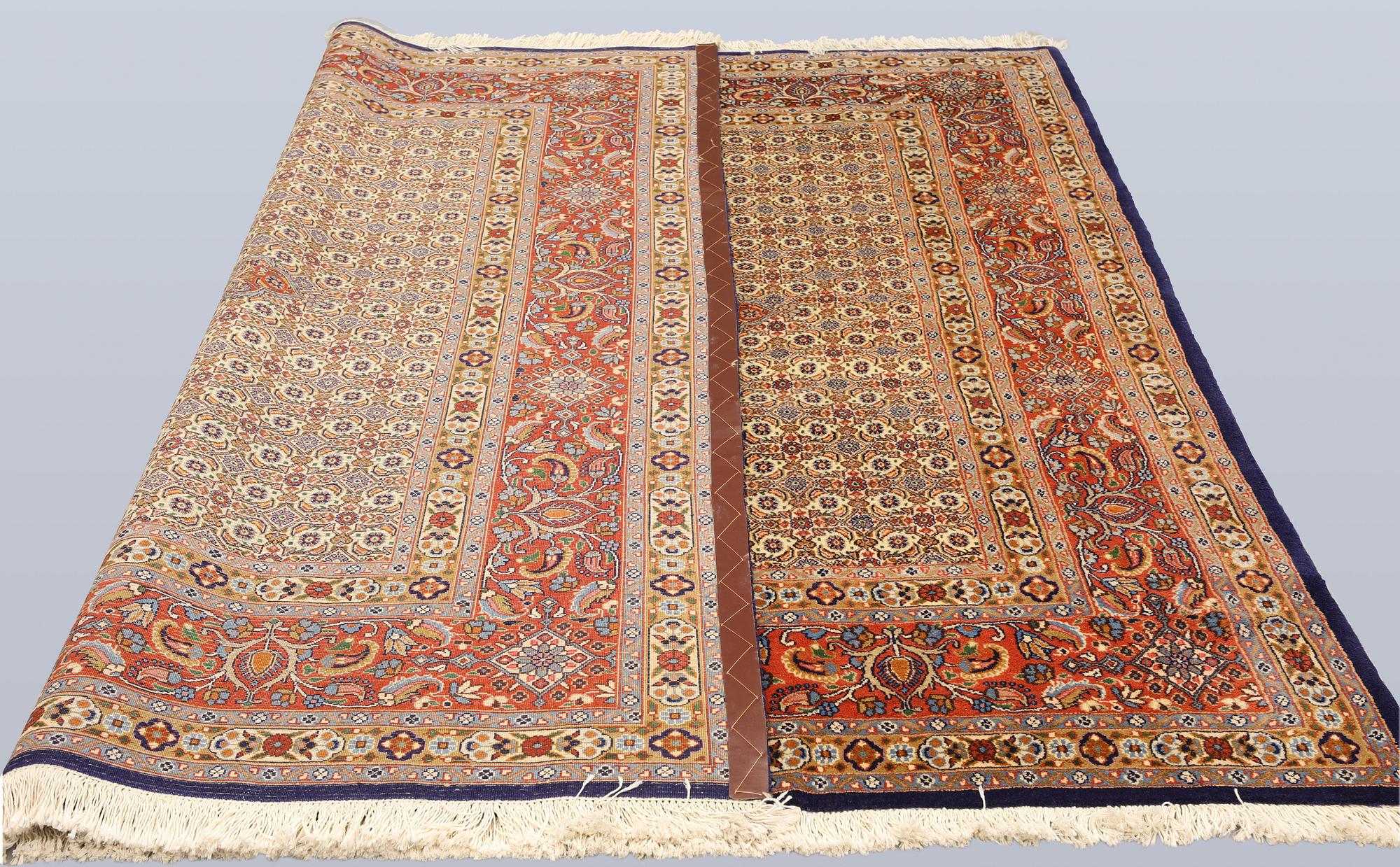 A part silk Moud carpet, c. 223 x 216 cm.