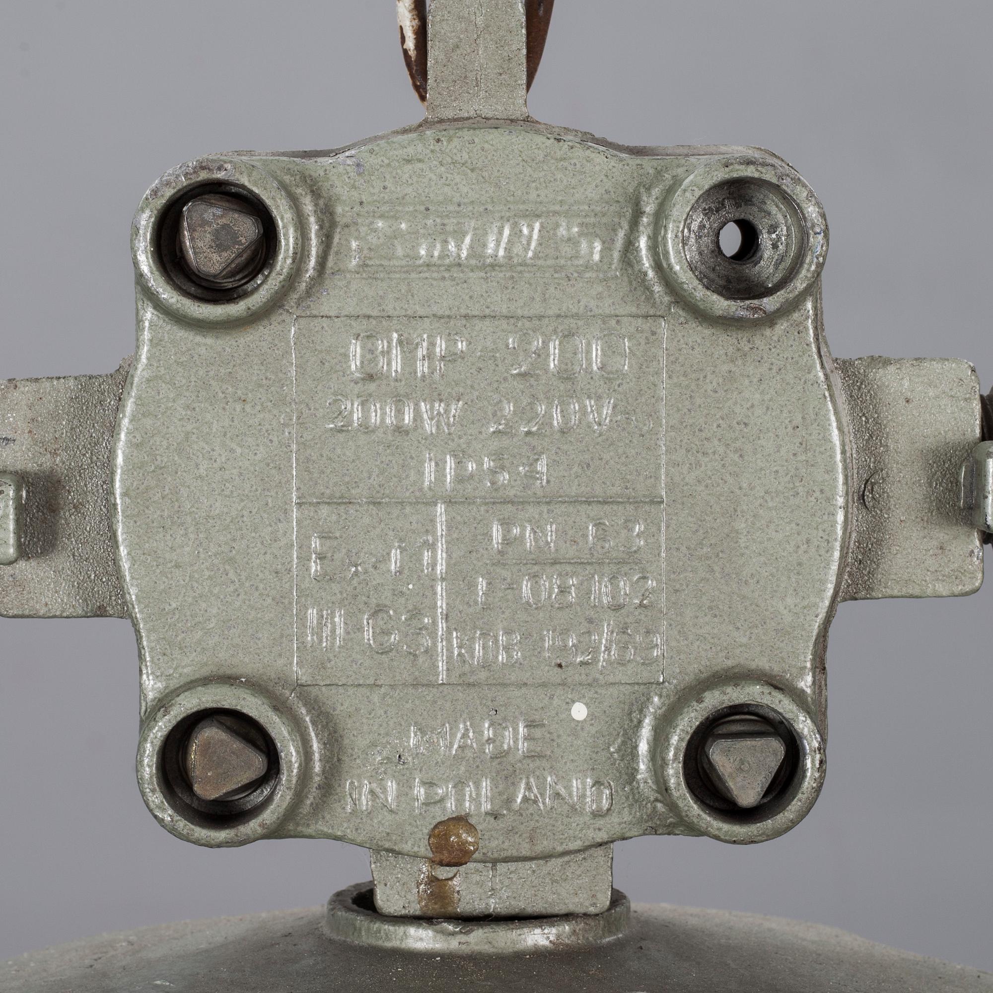 TAKLAMPA, industrimodell, 1900-talets andra hälft. Höjd 52 cm.
