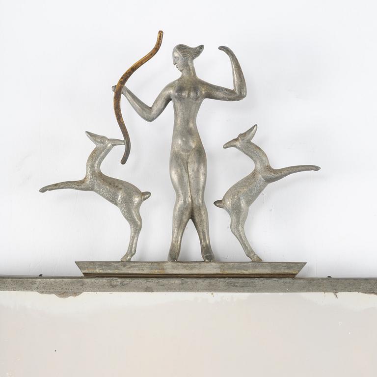 Nils Fougstedt, spegel, tenn, Firma Svenskt Tenn, Stockholm 1930.