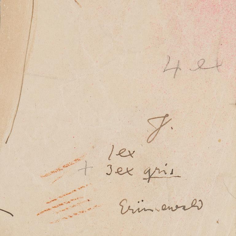 ISAAC GRÜNEWALD, water colour and oencil on paper, signed Grünewald.