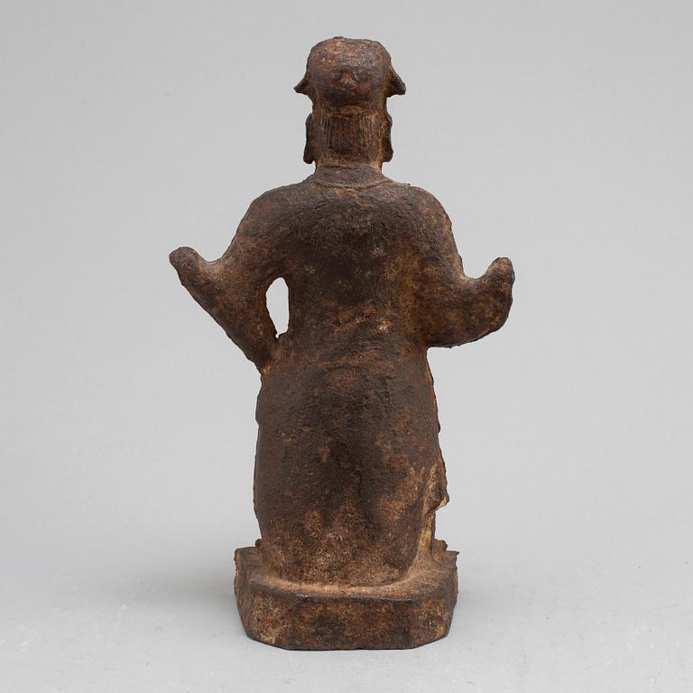 A cast sculpture of a gurads man, presumably Ming dynasty.