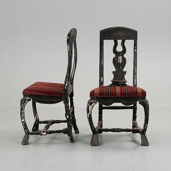 STOLAR, ett par, barockstil, 1800-tal.