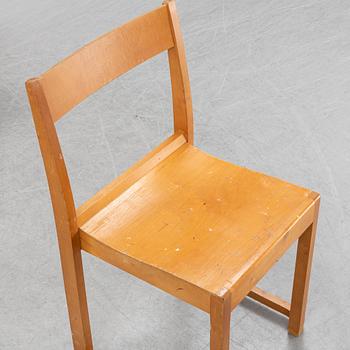 A set of six birch chairs, 'Orkesterstolen', designed by Sven Markelius, mid 20th Century.