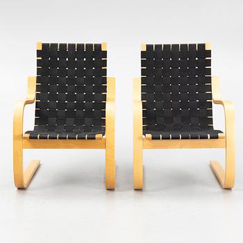 Alvar Aalto, karmstolar, ett par, modell 406, Artek, 1900-talets slut.