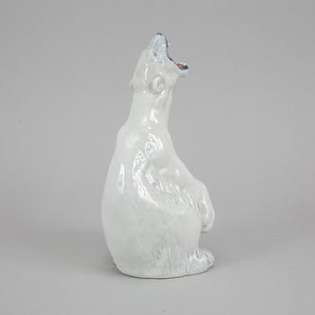 Royal Copenhagen, a 502 porcelain polar bear, Denmark, 1985-91.