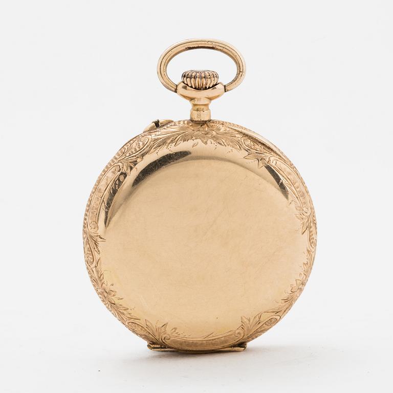 A 34 mm pocket watch.