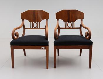 KARMSTOLAR, 1 par, Karl Johan stil, 1900-talets första hälft.