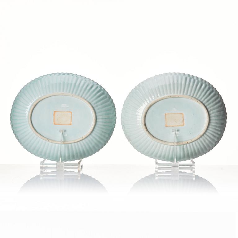 A pair of blue and white dishes, Qing dynasty, Qianlong (1736-95).